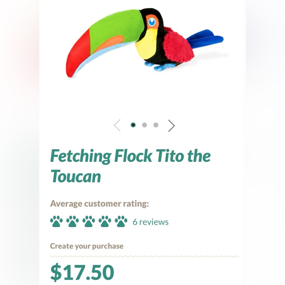 NEW Tico the Toucan dog toy